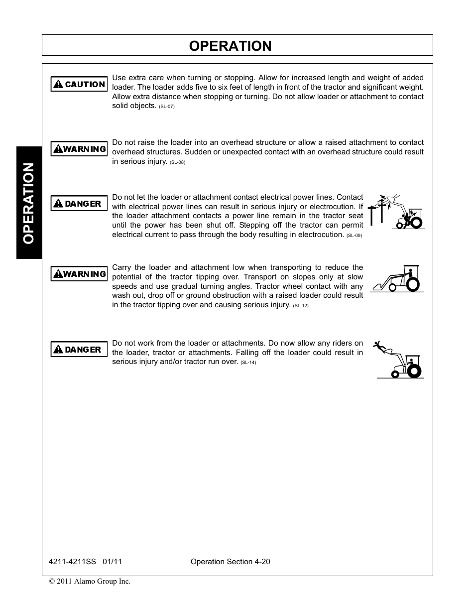 Operation, Opera t ion | Servis-Rhino LOADER 4211SS User Manual | Page 66 / 104