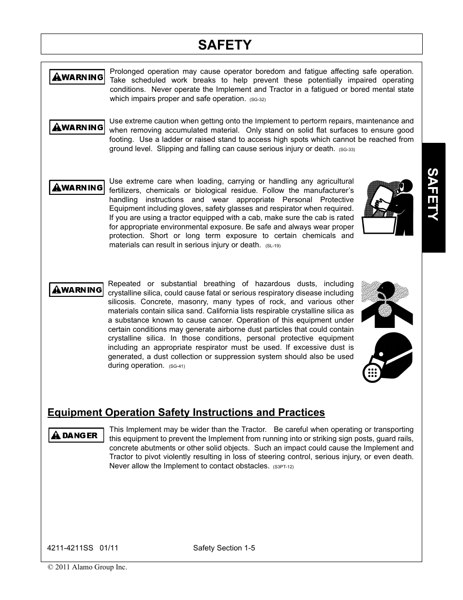 Safety | Servis-Rhino LOADER 4211SS User Manual | Page 9 / 104