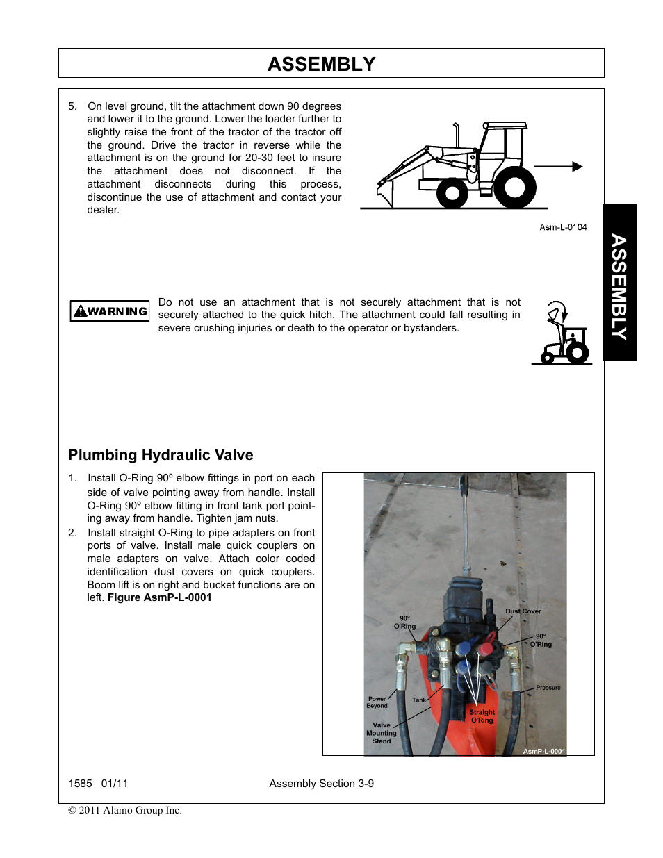 Plumbing hydraulic valve, Plumbing hydraulic valve -9, Assembly | Assembl y | Servis-Rhino F-4123C User Manual | Page 43 / 104