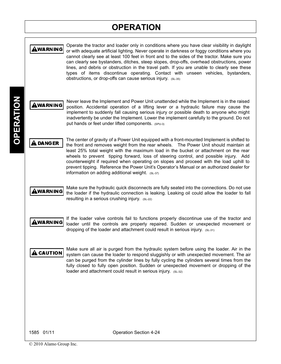 Operation, Opera t ion | Servis-Rhino F-4123C User Manual | Page 70 / 104