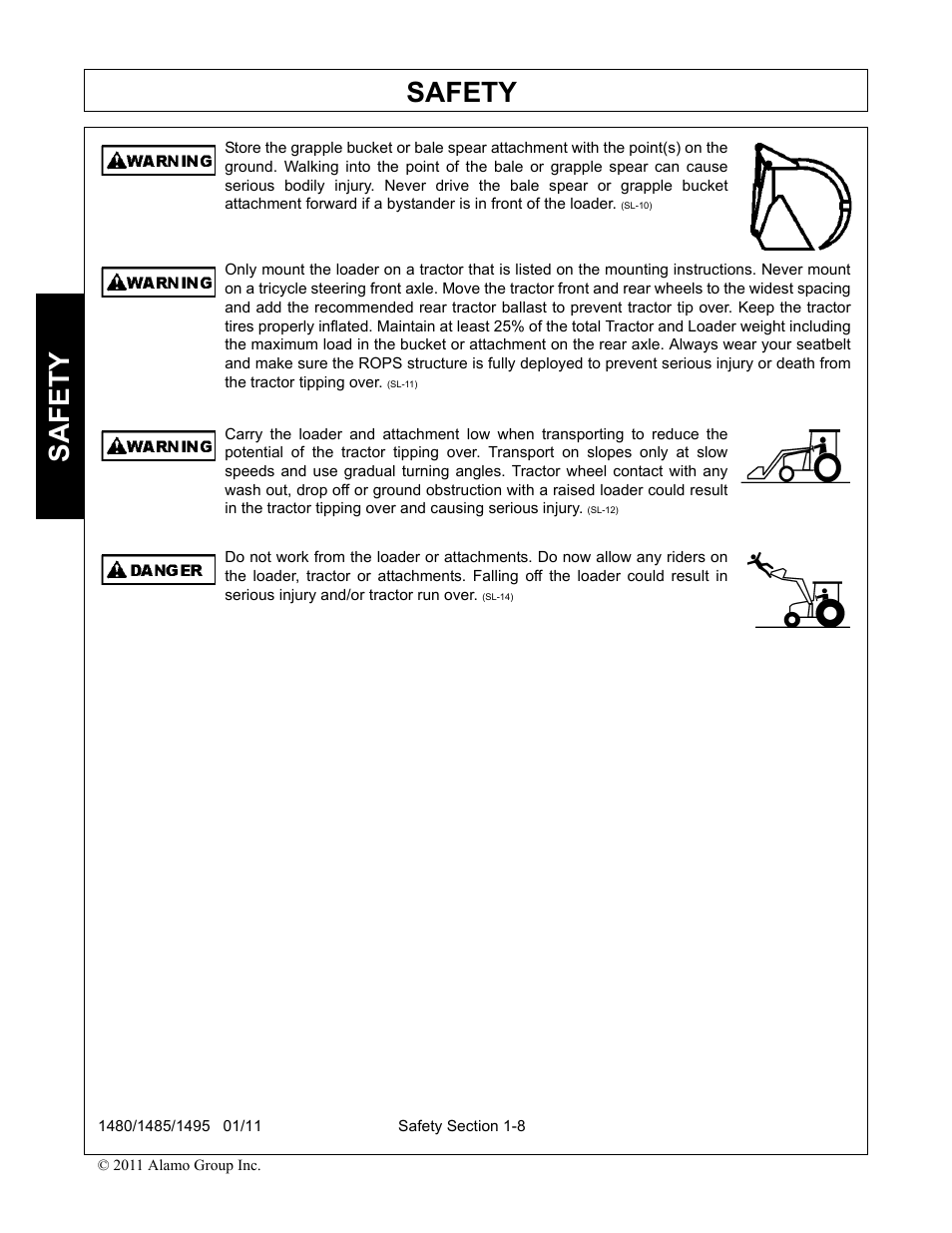 Safety | Servis-Rhino 1495 User Manual | Page 12 / 104