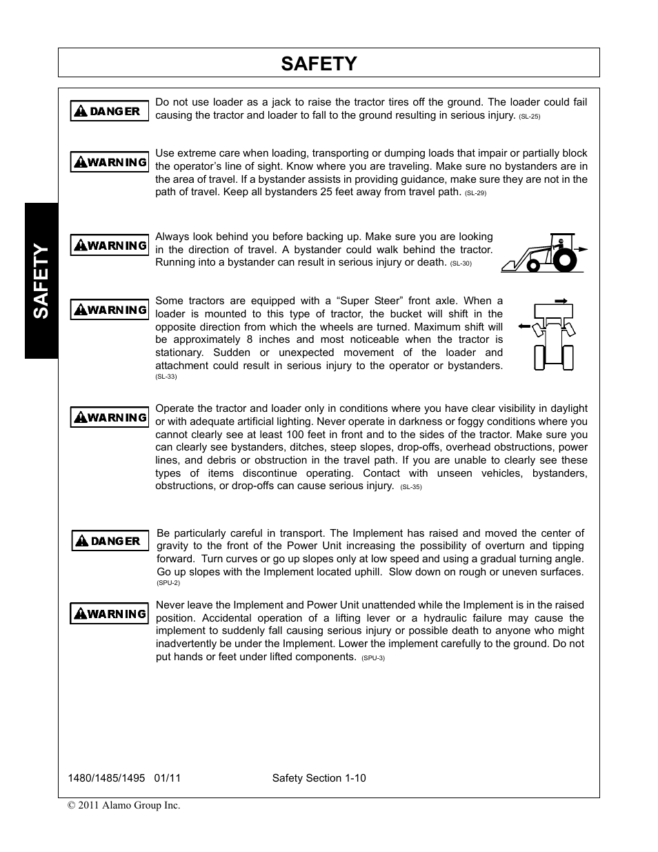 Safety | Servis-Rhino 1495 User Manual | Page 14 / 104