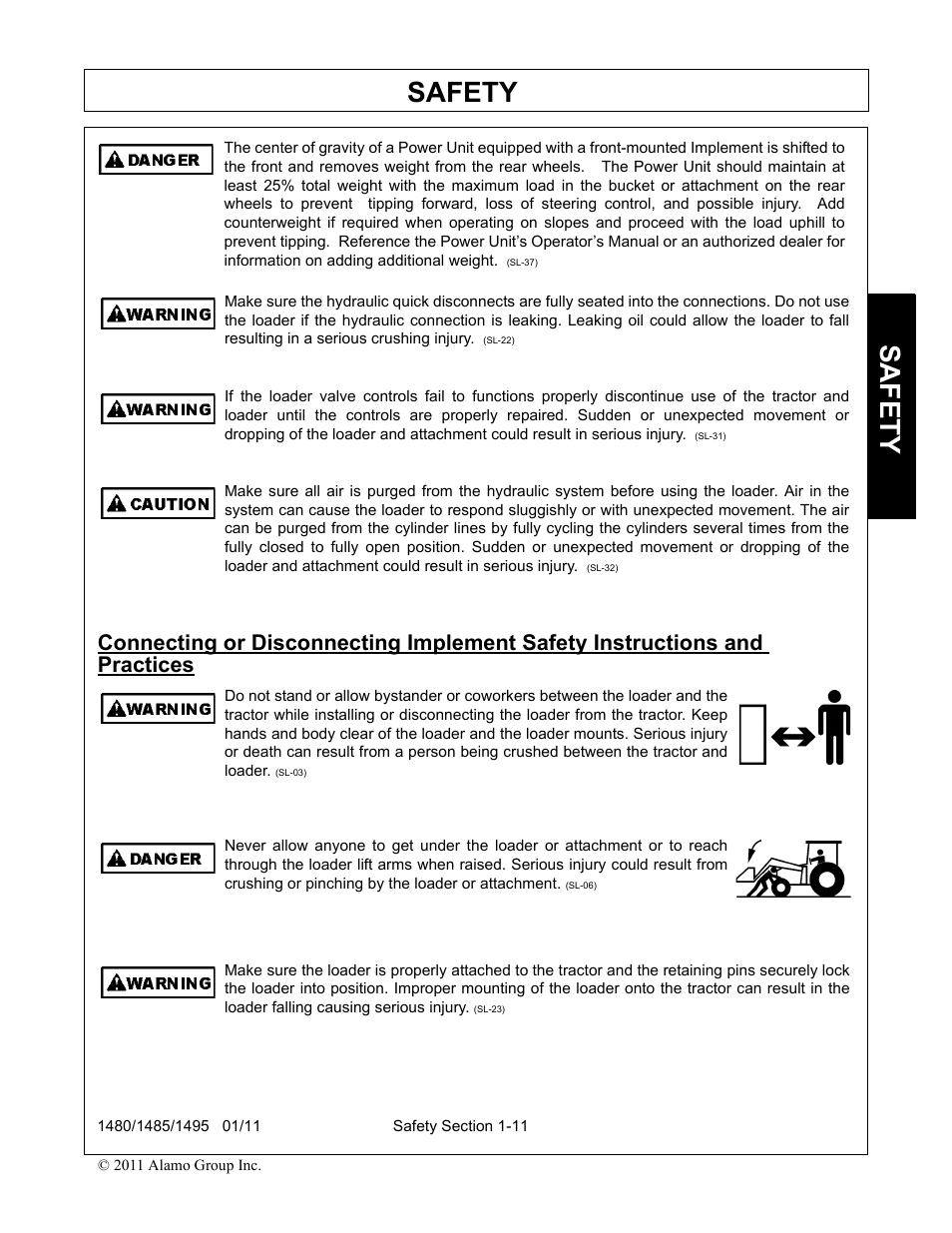 Safety | Servis-Rhino 1495 User Manual | Page 15 / 104