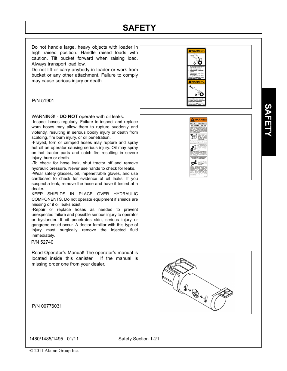 Safety | Servis-Rhino 1495 User Manual | Page 25 / 104