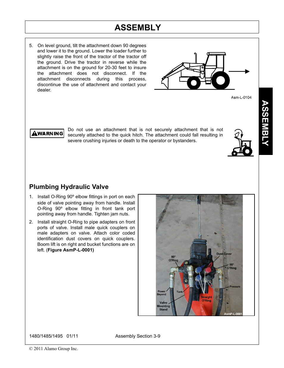 Plumbing hydraulic valve, Plumbing hydraulic valve -9, Assembly | Assembl y | Servis-Rhino 1495 User Manual | Page 43 / 104