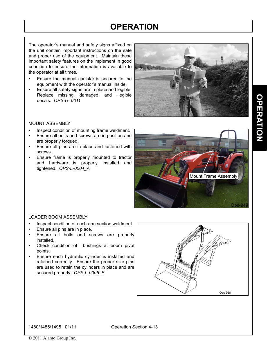 Operation, Opera t ion | Servis-Rhino 1495 User Manual | Page 59 / 104