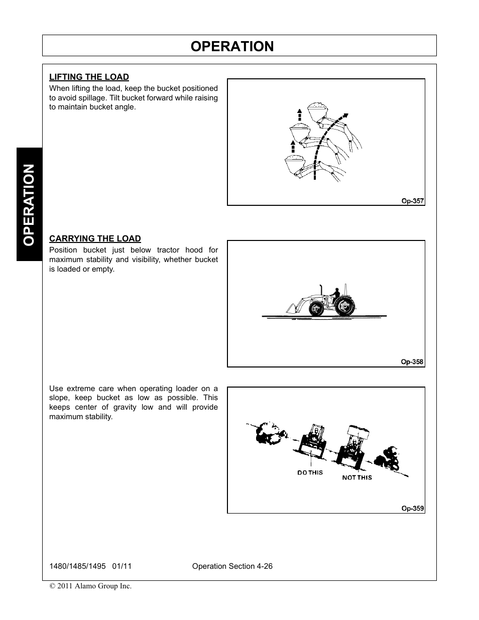 Carrying the load, Operation, Opera t ion | Servis-Rhino 1495 User Manual | Page 72 / 104