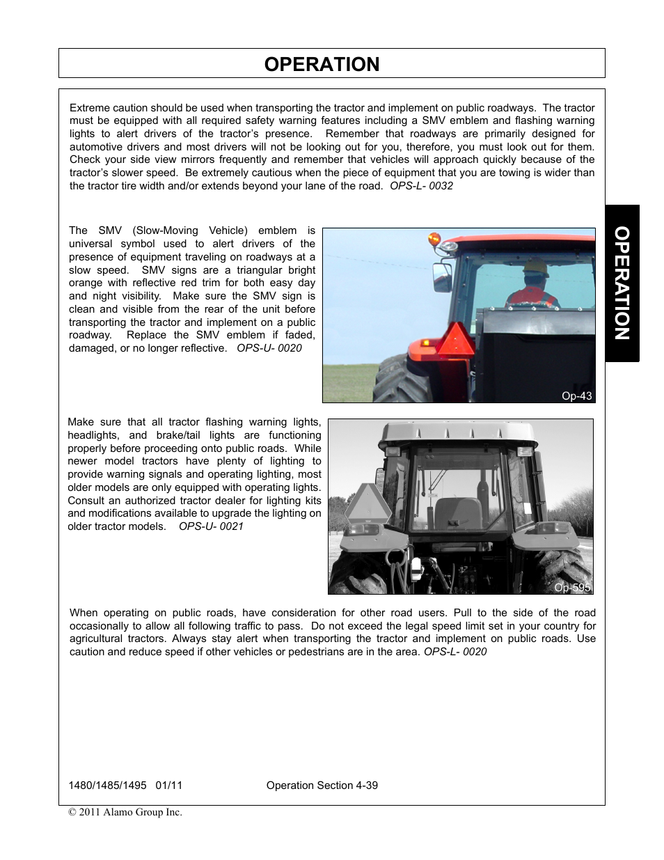 Operation, Opera t ion | Servis-Rhino 1495 User Manual | Page 85 / 104