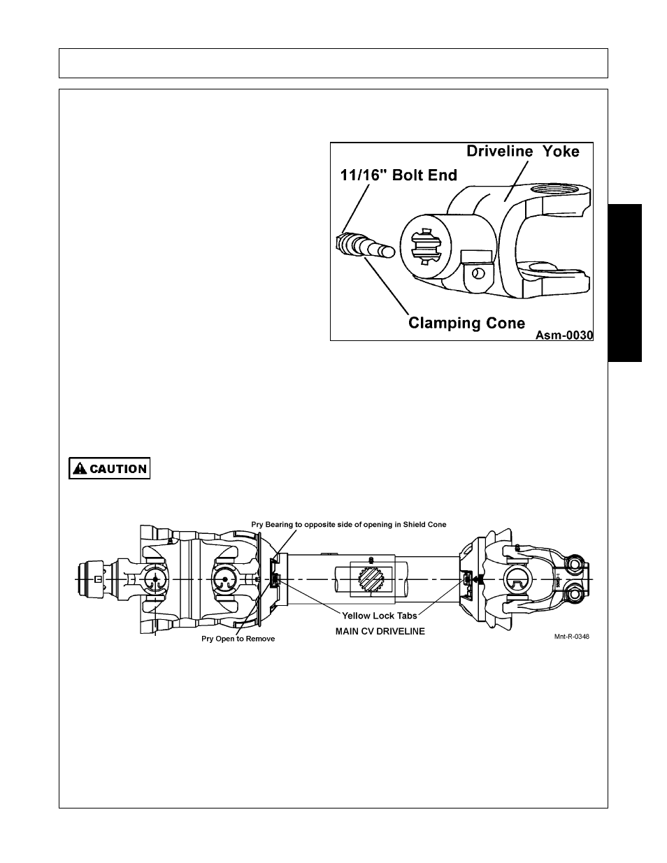 Driveline clamp cone yoke operating instructions, Main cv driveline safety shield, Maintenance | Servis-Rhino SE10-4A User Manual | Page 151 / 168