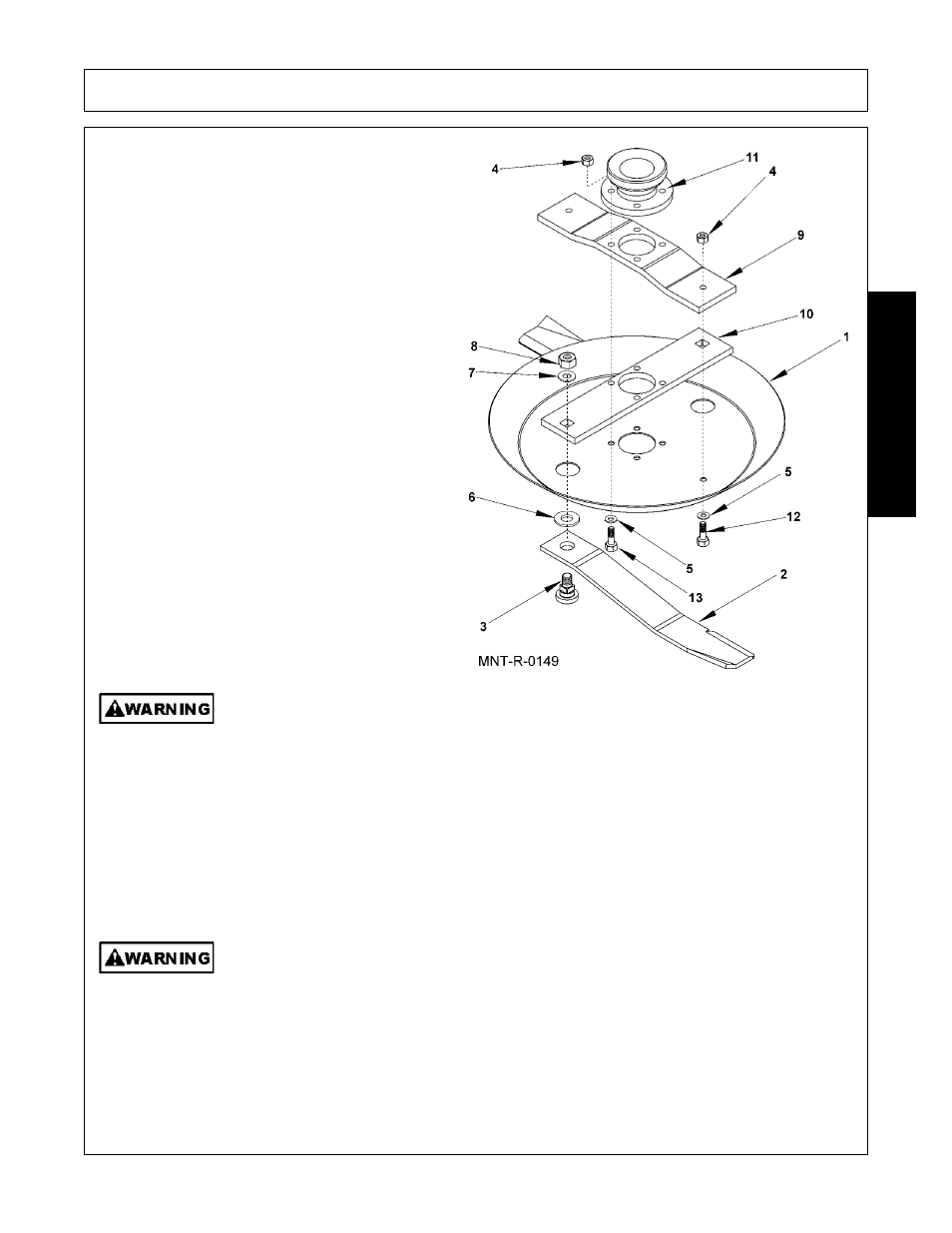 Blade carrier removal less hub, Blade carrier inspection, Blade carrier hub removal | Maintenance | Servis-Rhino SE10-4A User Manual | Page 155 / 168