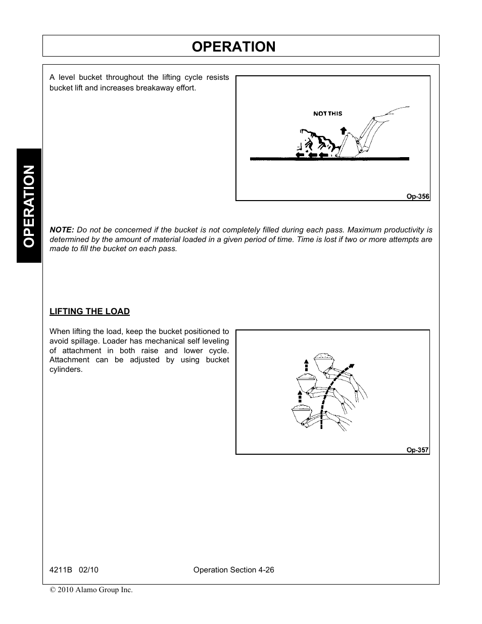Lifting the load, Operation, Opera t ion | Servis-Rhino 4211B User Manual | Page 72 / 104