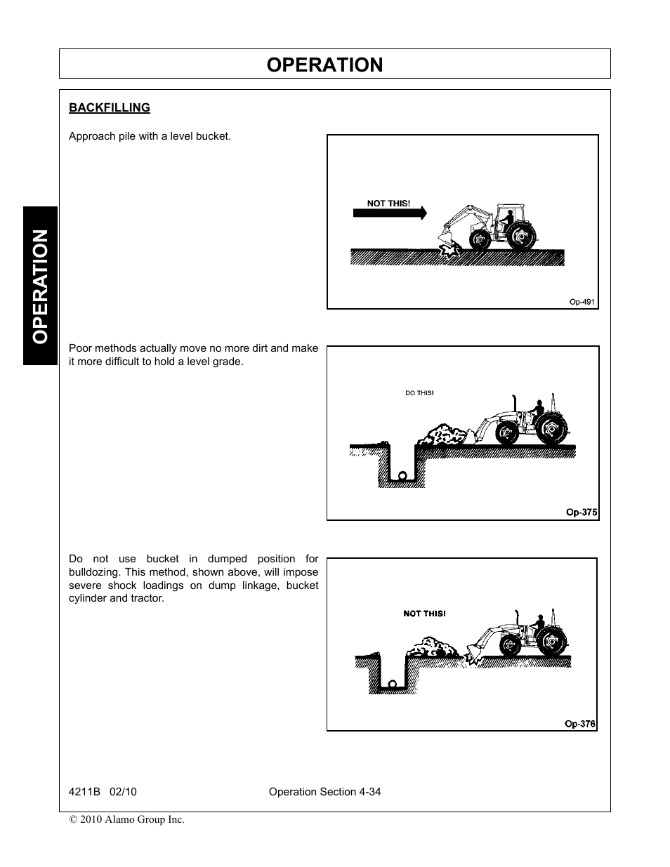 Backfilling, Operation, Opera t ion | Servis-Rhino 4211B User Manual | Page 80 / 104