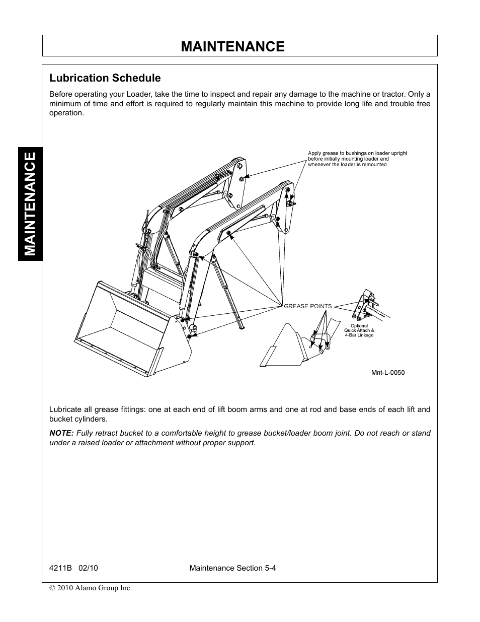Lubrication schedule, Lubrication schedule -4, Maintenance | Servis-Rhino 4211B User Manual | Page 94 / 104