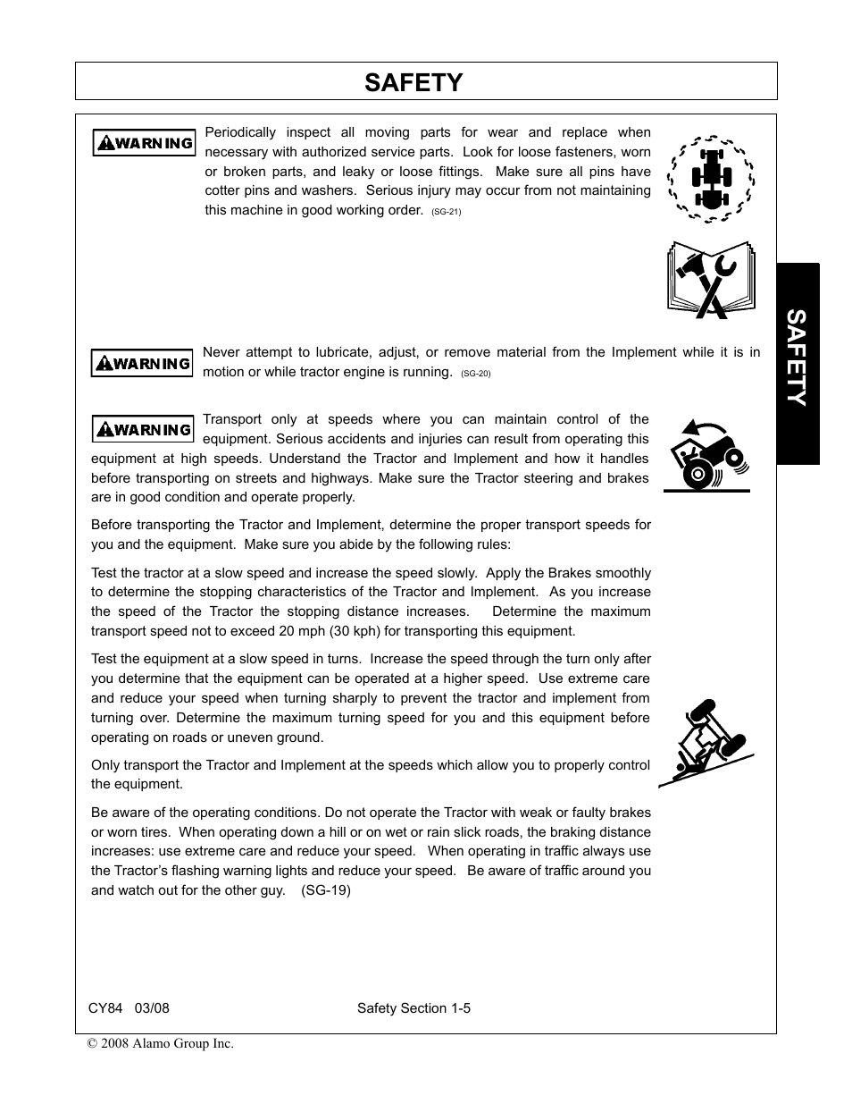 Safety | Servis-Rhino CY84 User Manual | Page 11 / 146