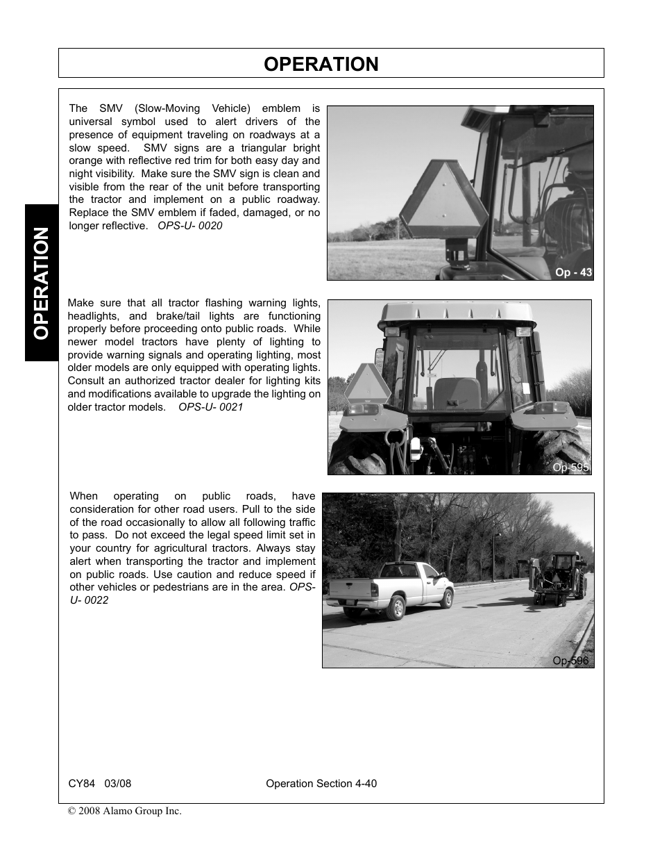 Operation, Opera t ion | Servis-Rhino CY84 User Manual | Page 128 / 146