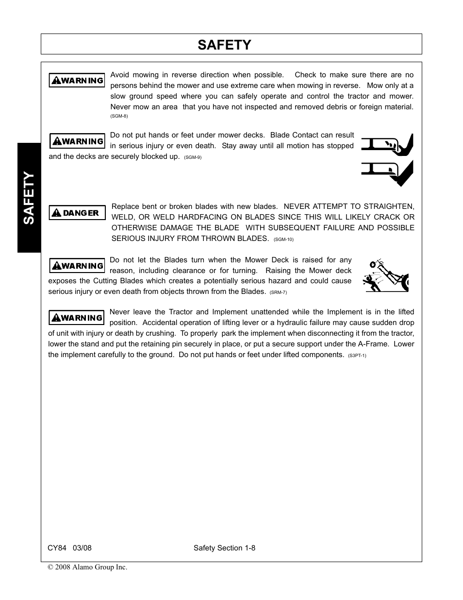 Safety | Servis-Rhino CY84 User Manual | Page 14 / 146