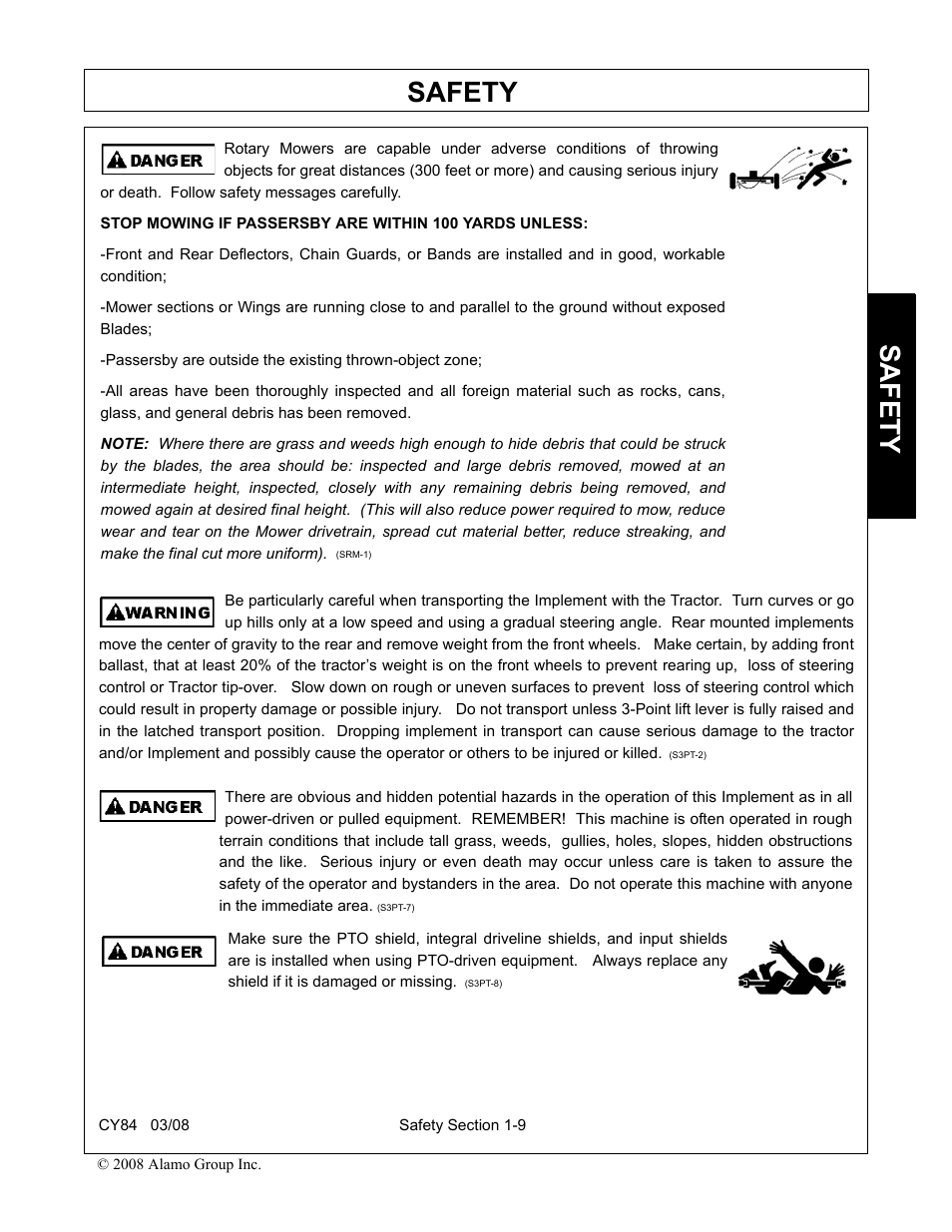Safety | Servis-Rhino CY84 User Manual | Page 15 / 146