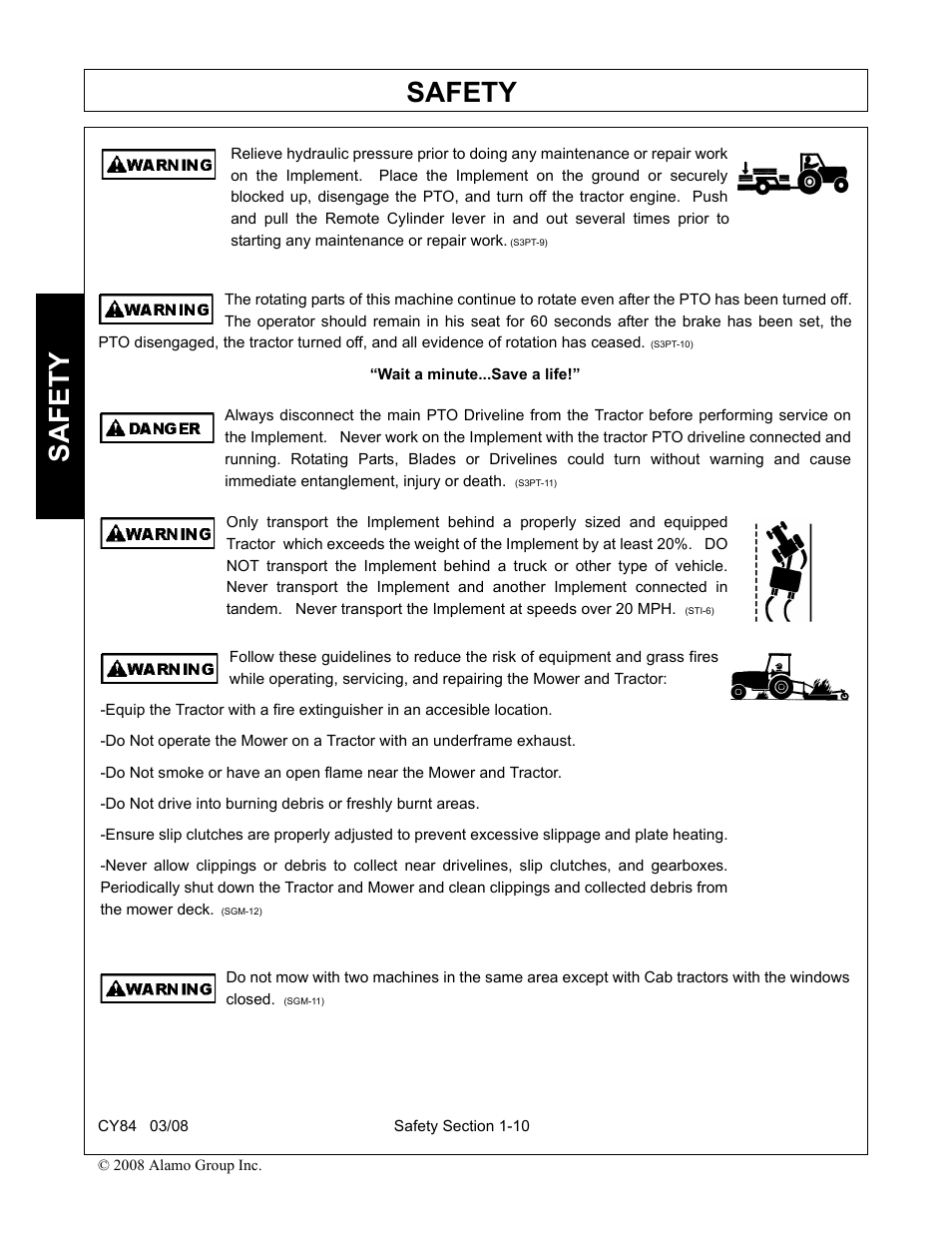 Safety | Servis-Rhino CY84 User Manual | Page 16 / 146