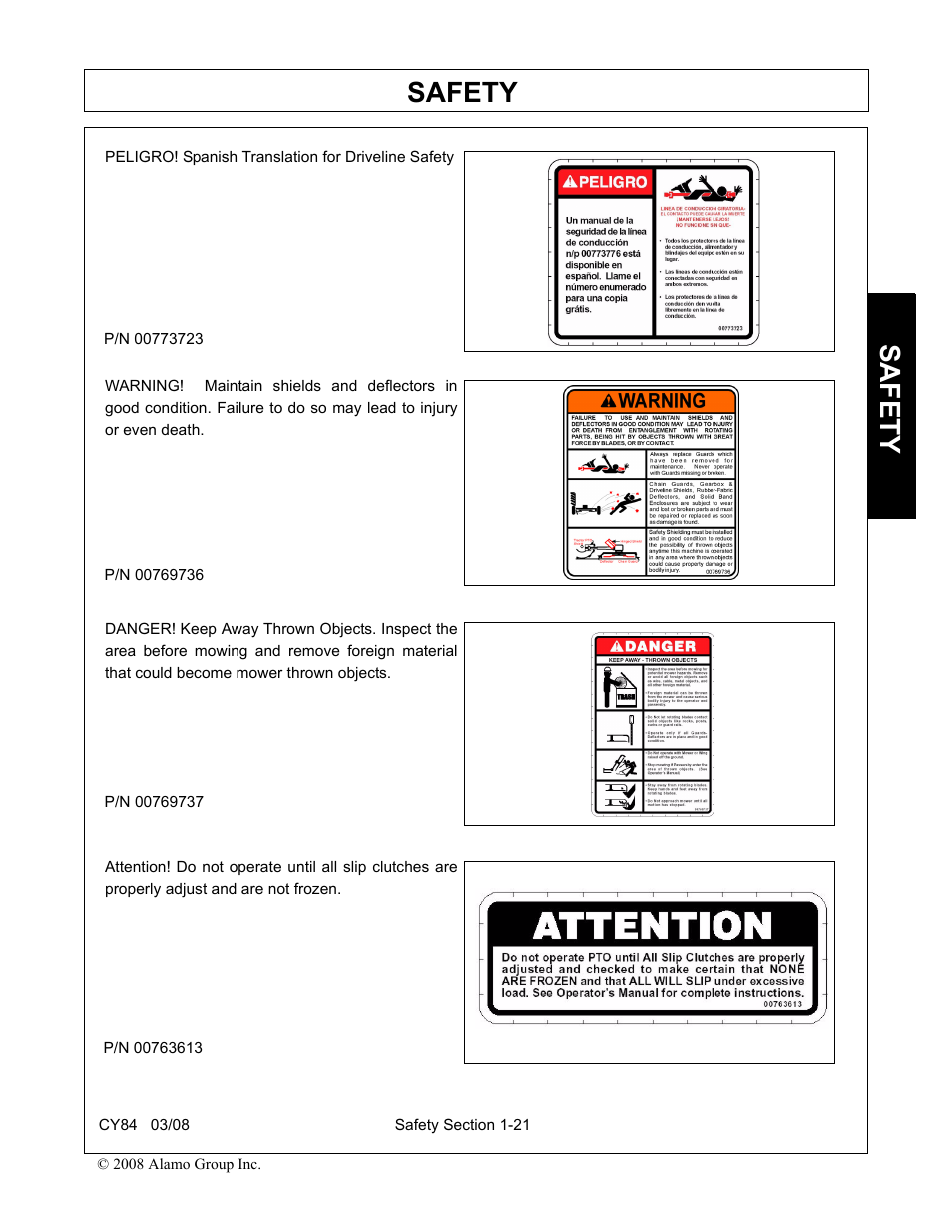 Safety | Servis-Rhino CY84 User Manual | Page 27 / 146