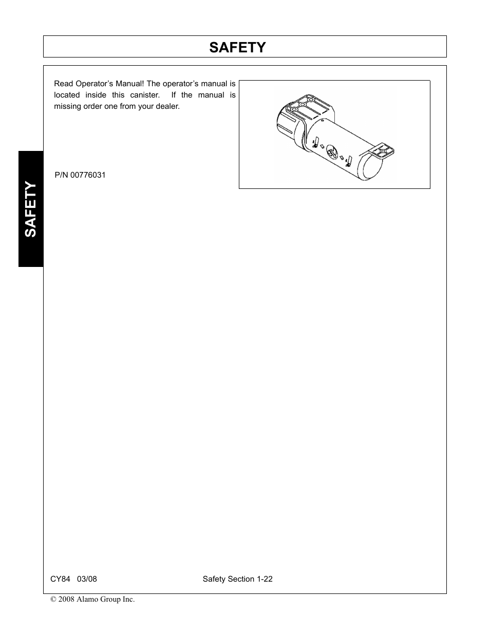 Safety | Servis-Rhino CY84 User Manual | Page 28 / 146