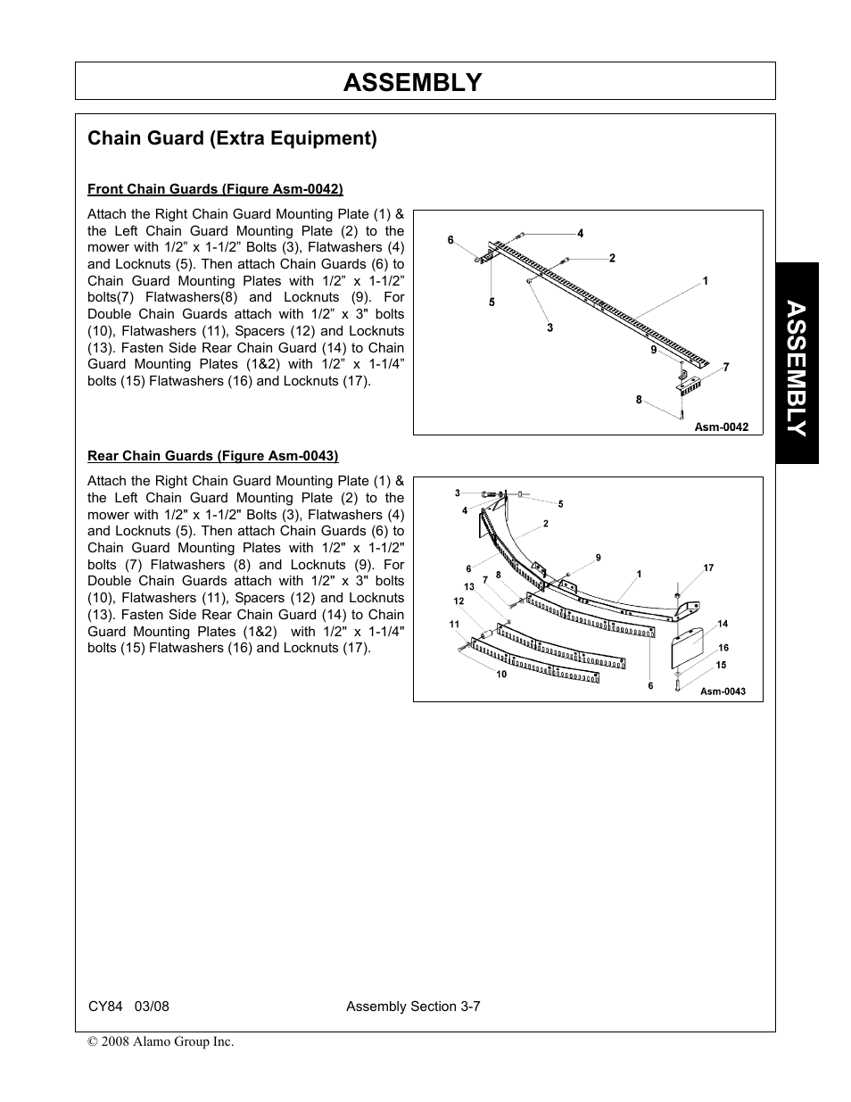 Chain guard (extra equipment), Chain guard (extra equipment) -7, Assembly | Assembl y | Servis-Rhino CY84 User Manual | Page 85 / 146