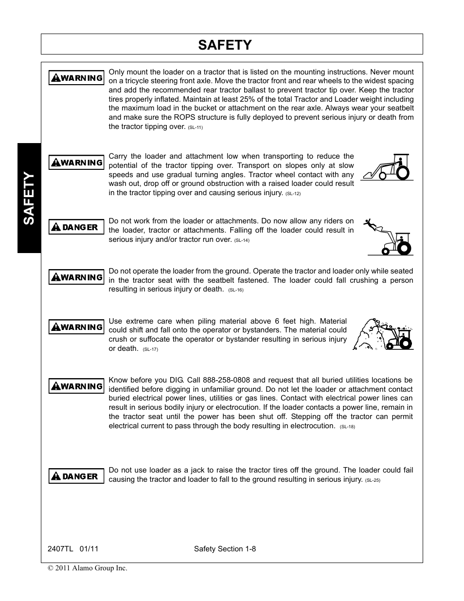 Safety | Servis-Rhino 2407TL User Manual | Page 12 / 100