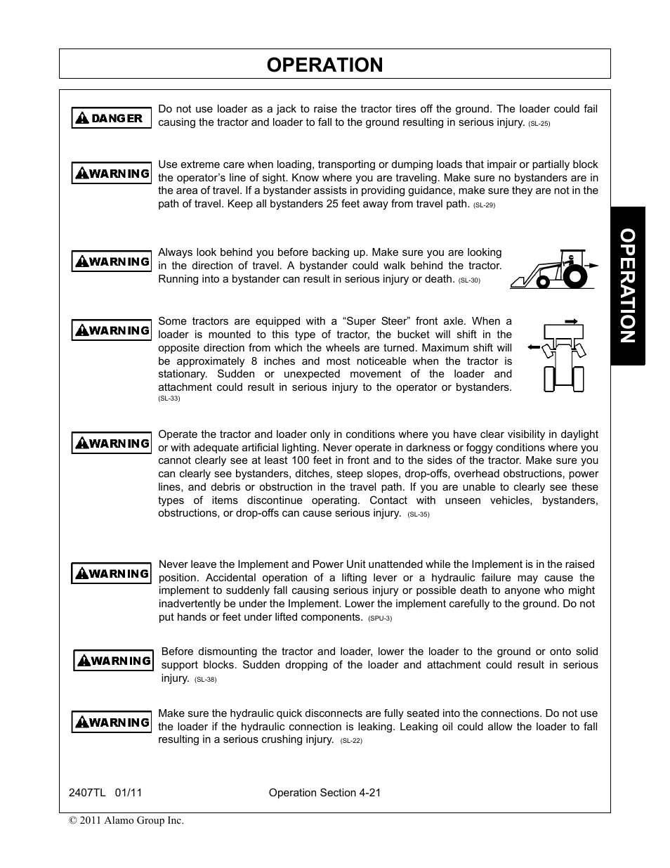 Operation, Opera t ion | Servis-Rhino 2407TL User Manual | Page 61 / 100