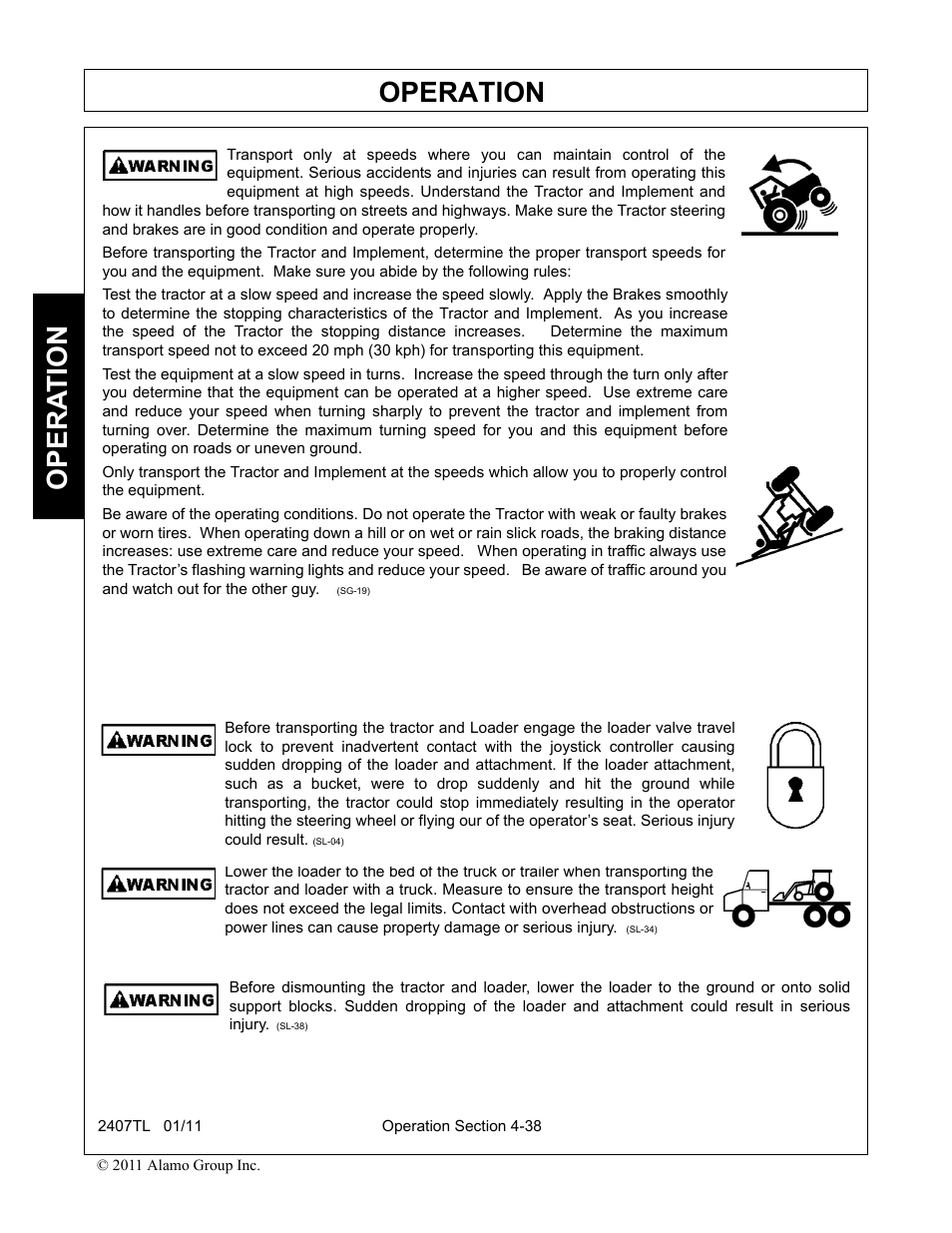 Operation, Opera t ion | Servis-Rhino 2407TL User Manual | Page 78 / 100