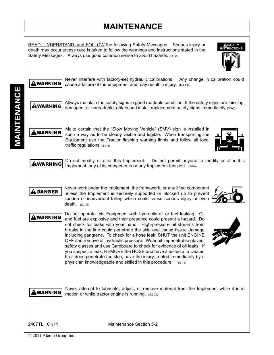 Maintenance | Servis-Rhino 2407TL User Manual | Page 86 / 100