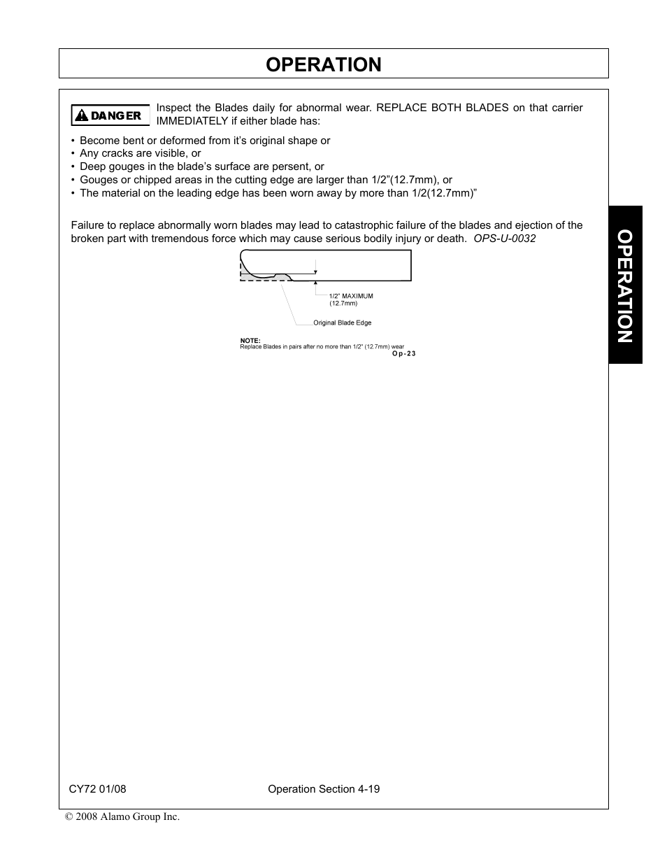Operation, Opera t ion | Servis-Rhino CY72 User Manual | Page 101 / 136