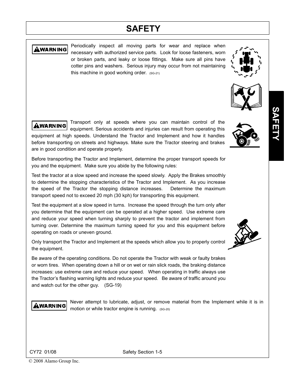 Safety | Servis-Rhino CY72 User Manual | Page 11 / 136