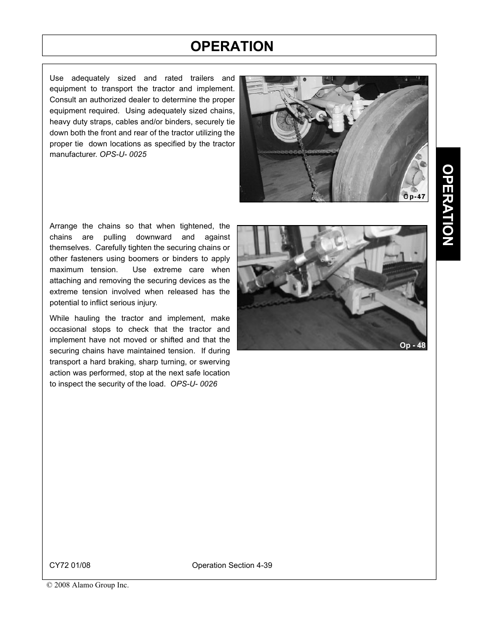 Operation, Opera t ion | Servis-Rhino CY72 User Manual | Page 121 / 136