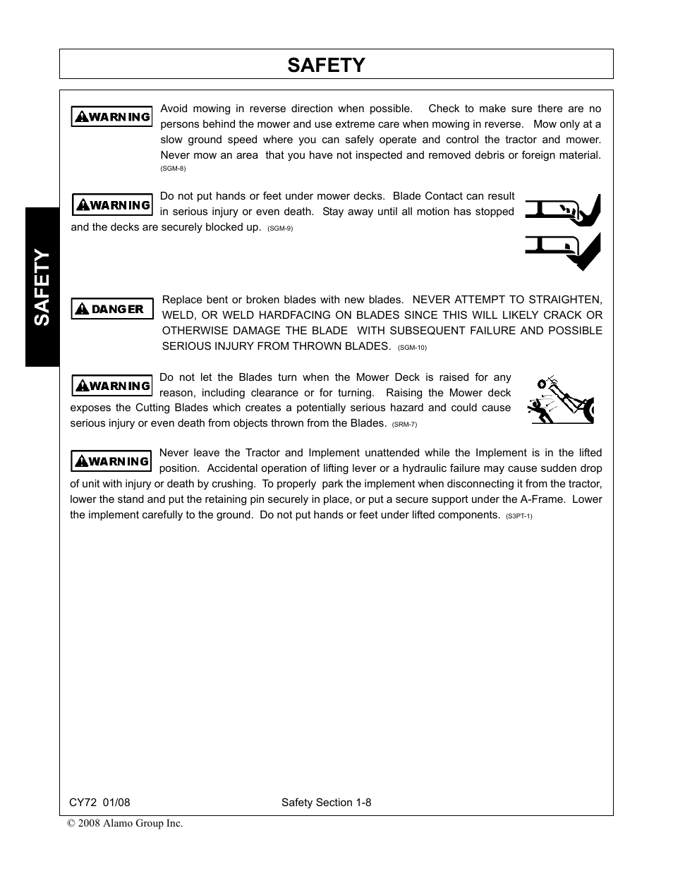 Safety | Servis-Rhino CY72 User Manual | Page 14 / 136