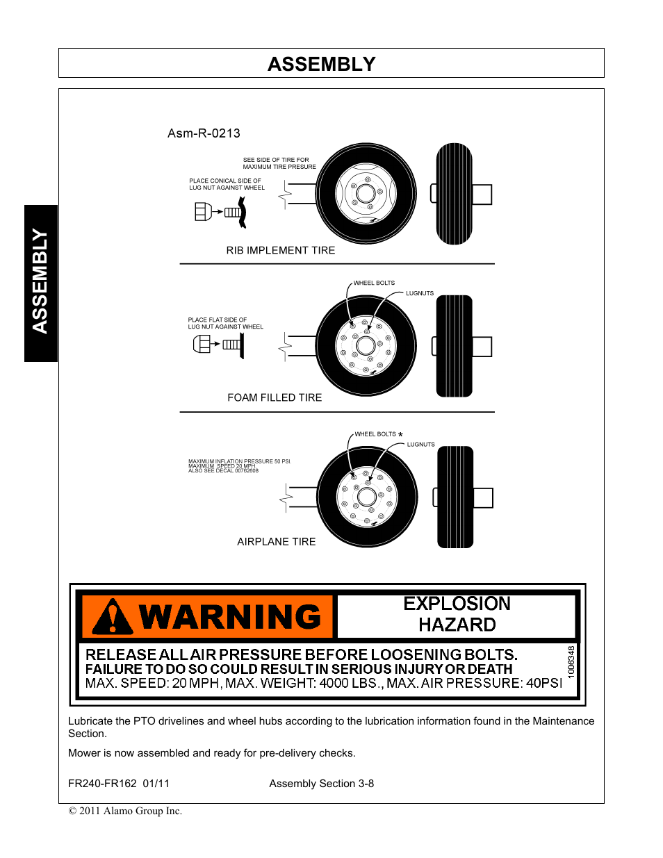 Assembly, Assembl y | Servis-Rhino FR162 User Manual | Page 104 / 196