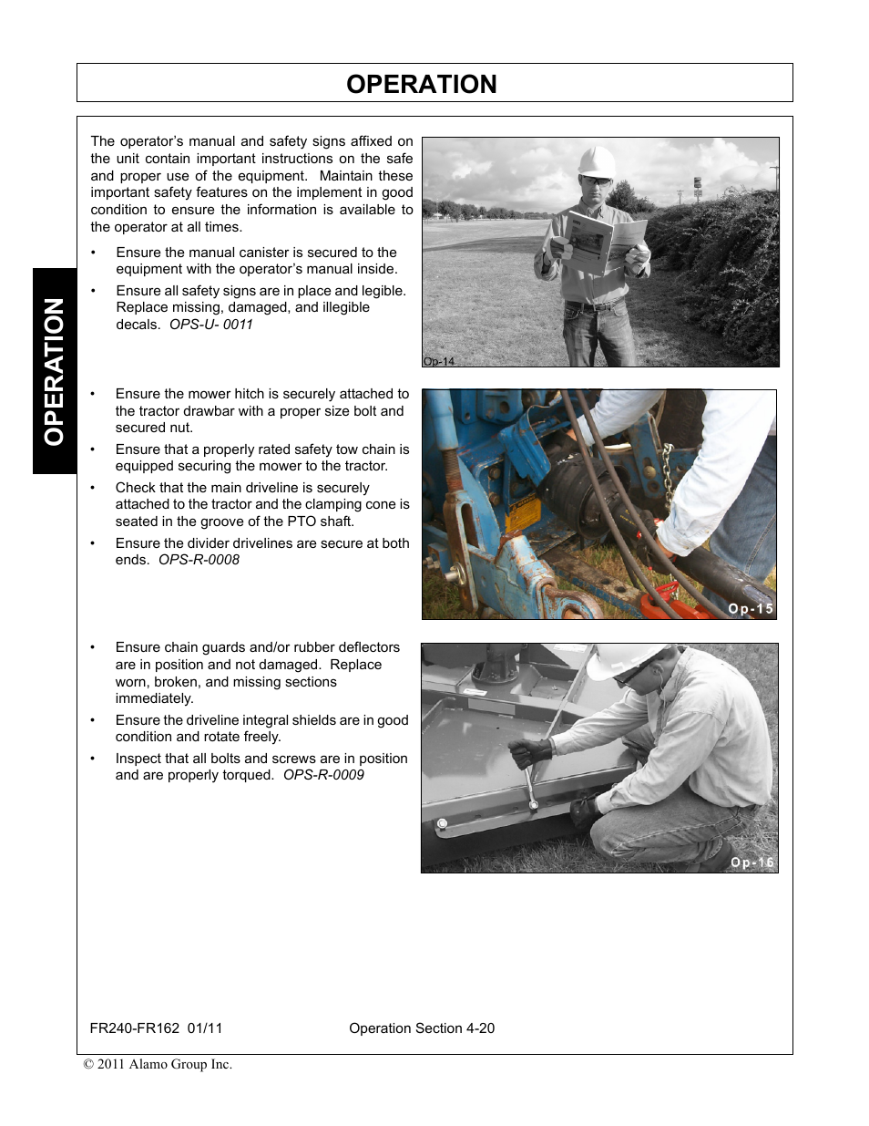 Operation, Opera t ion | Servis-Rhino FR162 User Manual | Page 126 / 196