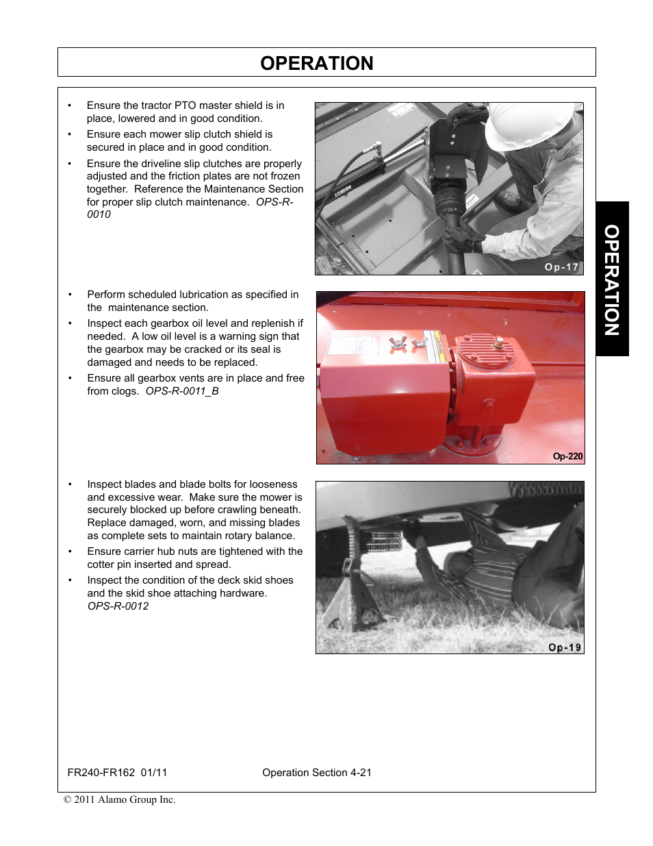 Operation, Opera t ion | Servis-Rhino FR162 User Manual | Page 127 / 196