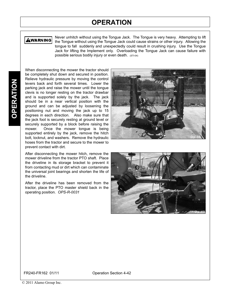 Operation, Opera t ion | Servis-Rhino FR162 User Manual | Page 148 / 196