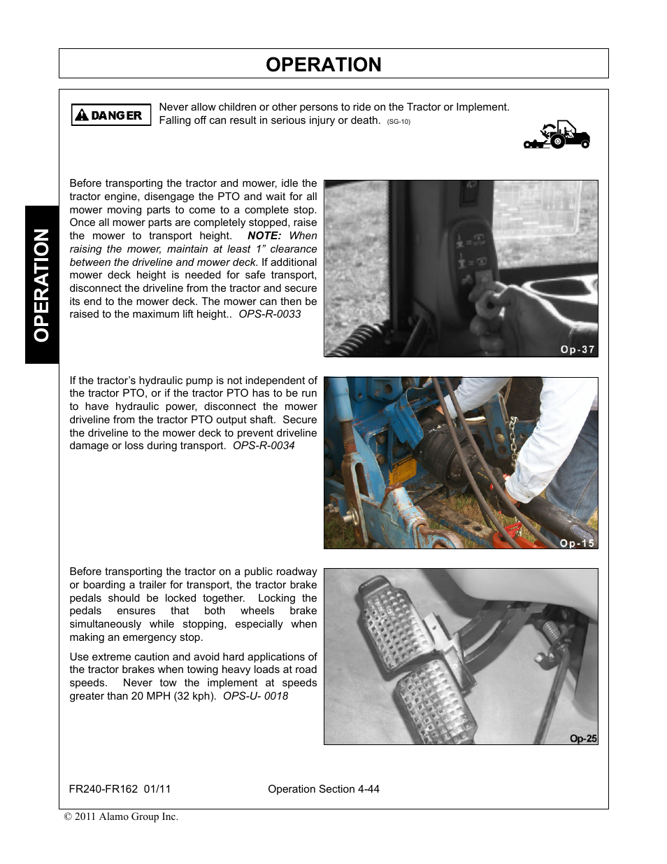 Operation, Opera t ion | Servis-Rhino FR162 User Manual | Page 150 / 196