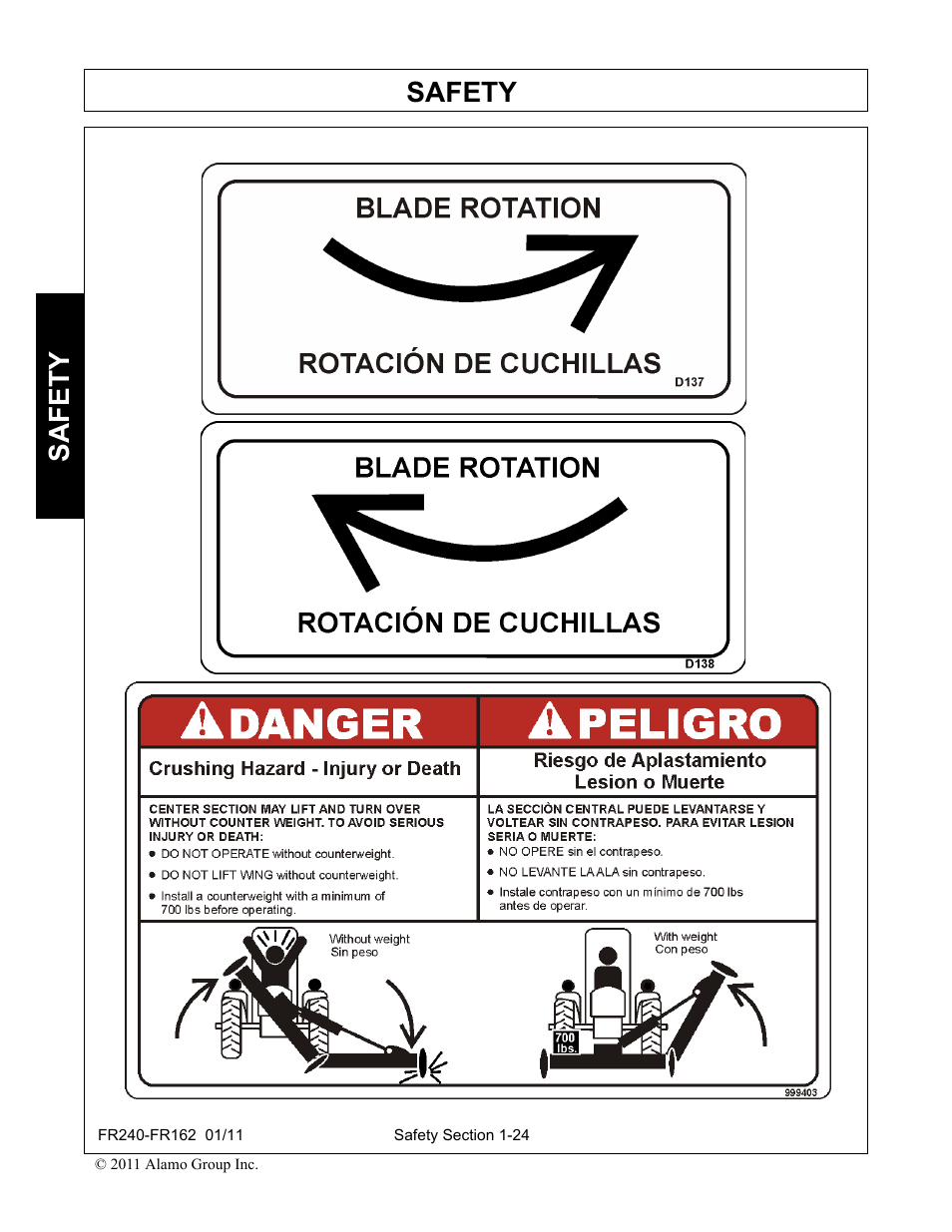 Safety | Servis-Rhino FR162 User Manual | Page 34 / 196