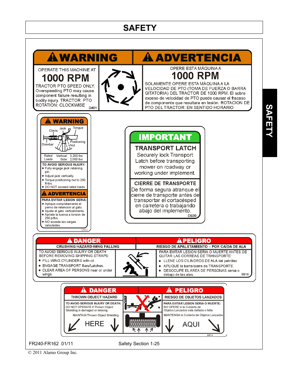 Safety | Servis-Rhino FR162 User Manual | Page 35 / 196