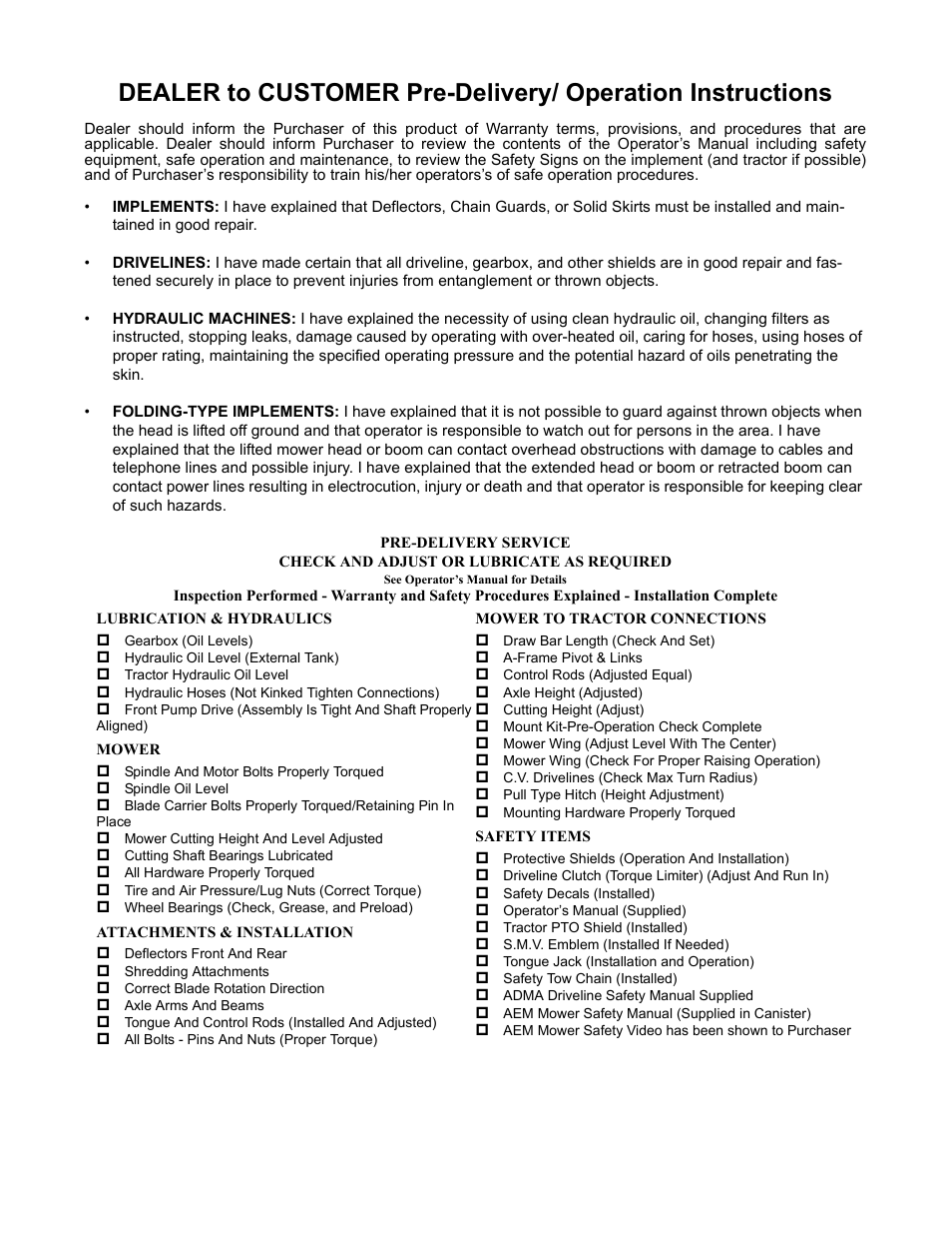 Lubrication & hydraulics, Mower, Attachments & installation | Mower to tractor connections, Safety items | Servis-Rhino FR162 User Manual | Page 5 / 196