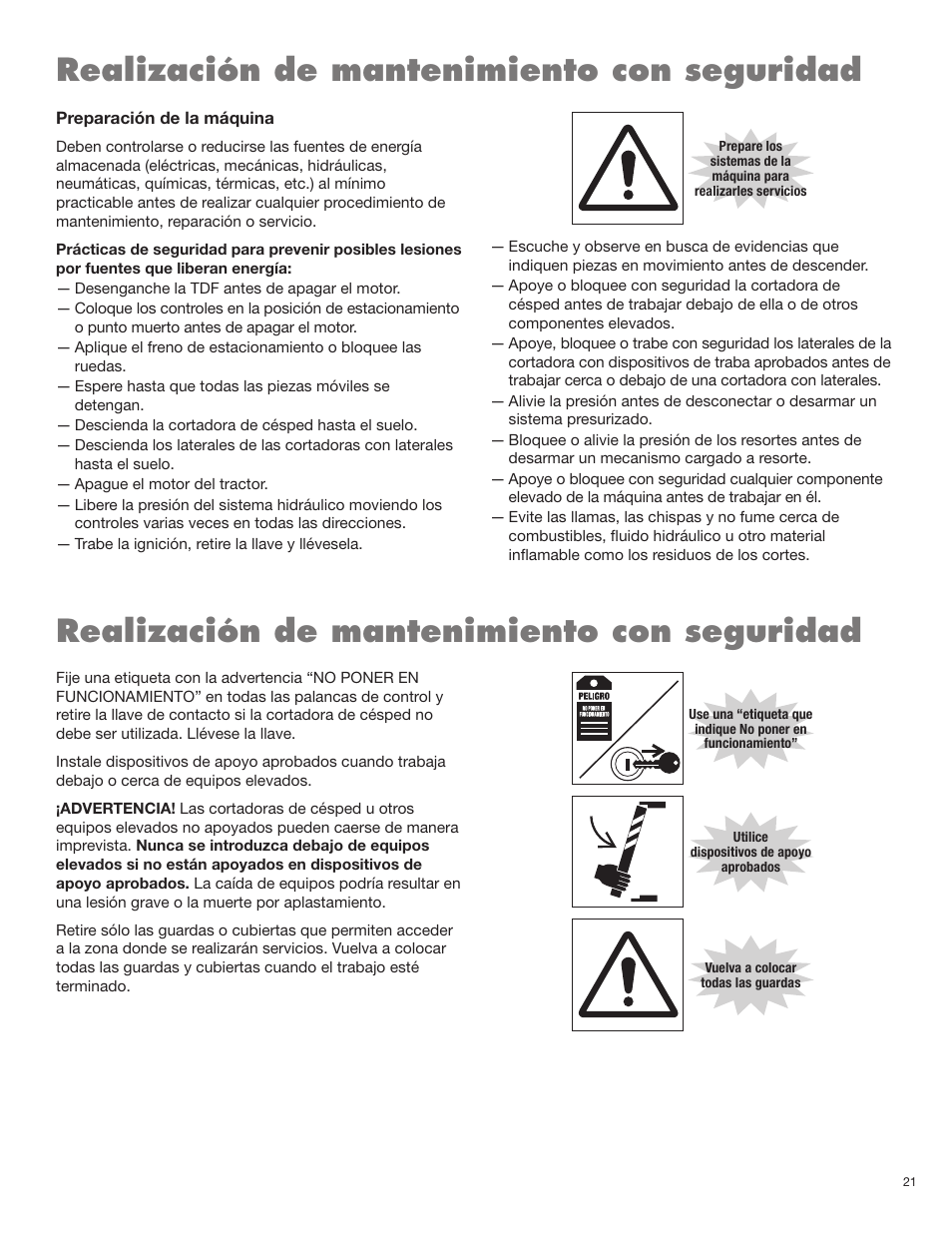 Realización de mantenimiento con seguridad | Servis-Rhino FR162 User Manual | Page 85 / 196