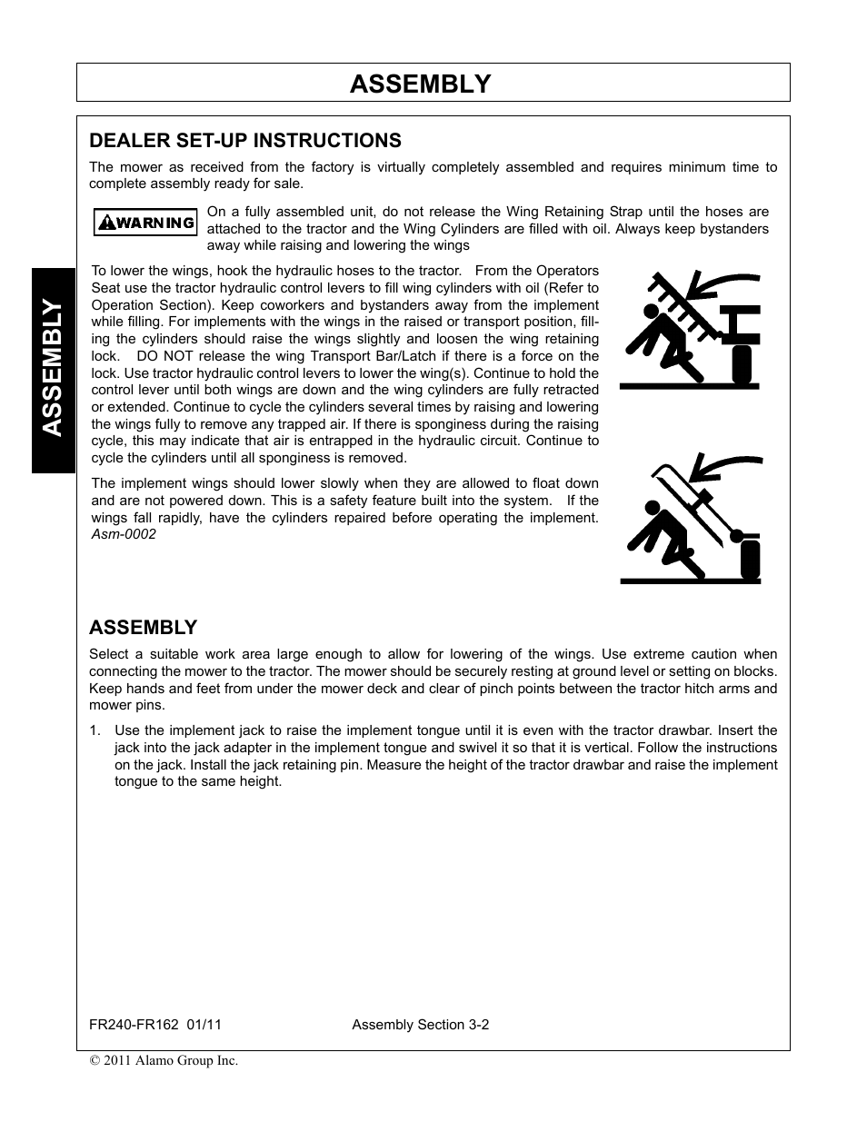 Dealer set-up instructions, Assembly, Dealer set-up instructions -2 assembly -2 | Assembl y | Servis-Rhino FR162 User Manual | Page 98 / 196
