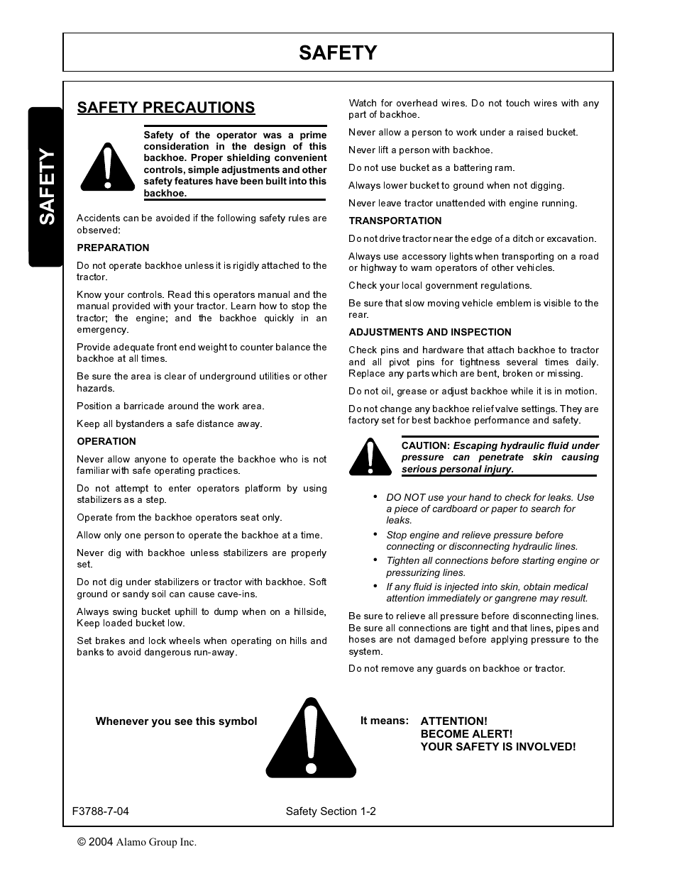 Safety precautions -2, Safety, Safety precautions | Servis-Rhino 95HD User Manual | Page 5 / 42