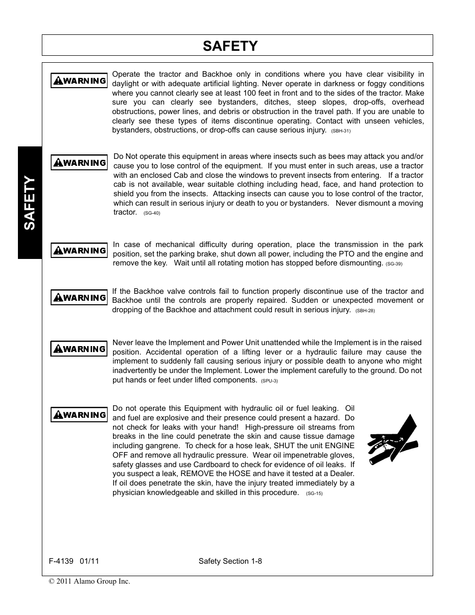 Safety | Servis-Rhino 60C User Manual | Page 12 / 50
