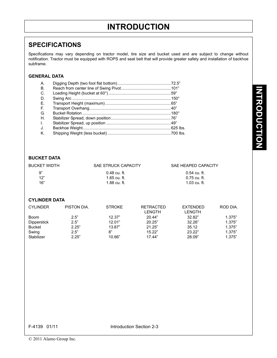 Specifications, Specifications -3, Introduction | Servis-Rhino 60C User Manual | Page 27 / 50