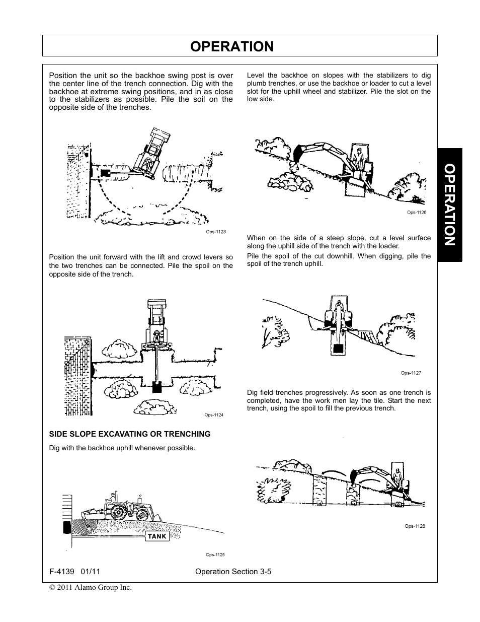 Side slope excavating or trenching, Side slope excavating or trenching -5, Operation | Opera t ion | Servis-Rhino 60C User Manual | Page 33 / 50