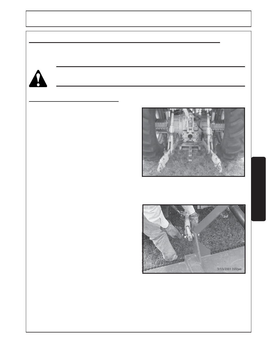 5) connecting the mower to the tractor -11, 1) connecting the mower -11, Operation opera tion | Connecting the mower to the tractor, 1 connecting the mower | Servis-Rhino FM84A User Manual | Page 85 / 128