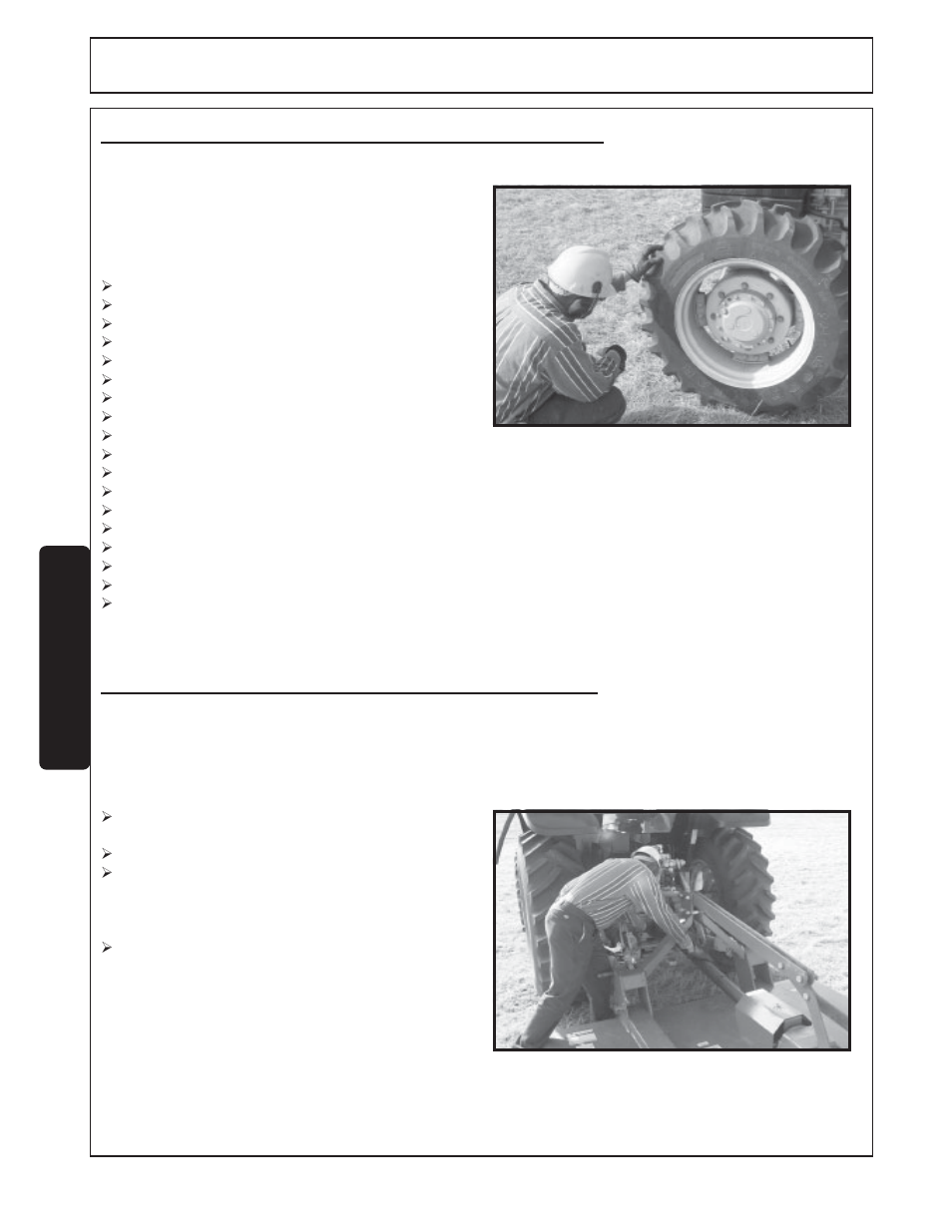 1) tractor pre-operation inspection/service -16, 2) mower pre-operation inspection/service -16, Operation | Opera tion | Servis-Rhino FM84A User Manual | Page 90 / 128