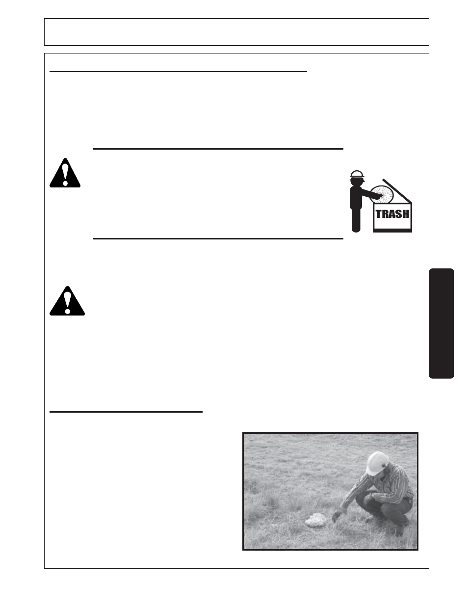 10) operating the tractor and mower -23, 1) foreign debris hazards -23, Operation opera tion | Operating the tractor and mower, 1 foreign debris hazards | Servis-Rhino FM84A User Manual | Page 97 / 128